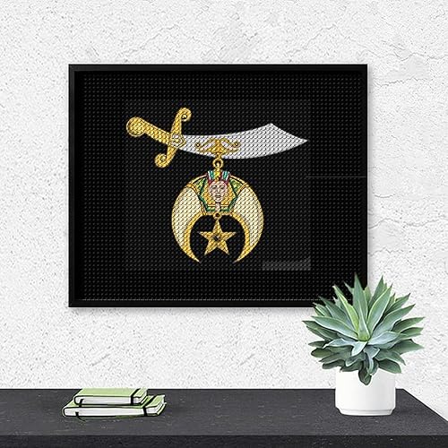 Miniatura 5 de Kits de pintura de diamante con logotipo de Shriner para adultos, taladro redondo, número 5D, imagen, arte de pared para el hogar