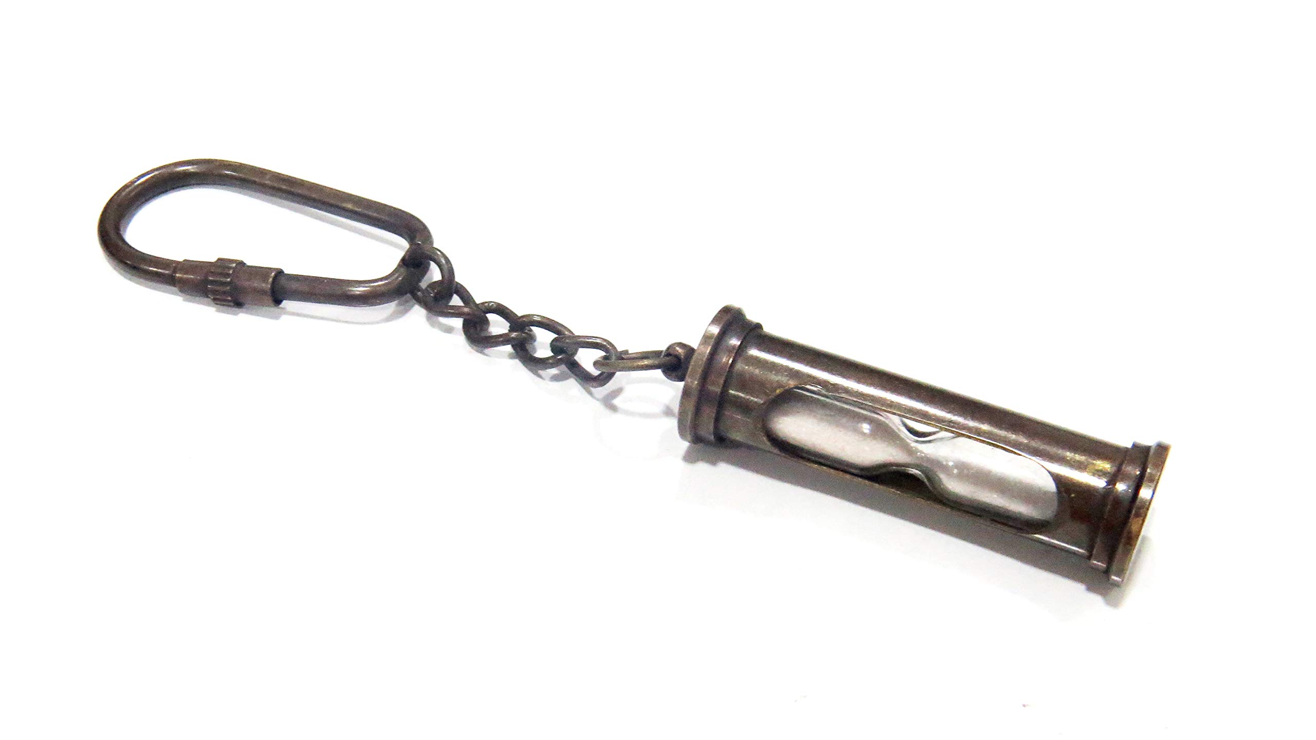 NauticalMart Sand Timer Clock key ring hour glass Nautical Maritime Pendant Key chain