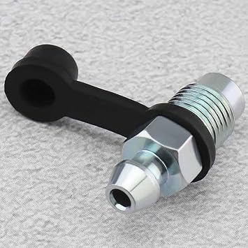 4 Pcs M8x1mm Bleed Screw Set for Disc Brake Caliper - Includes Dust Cap & Galvanized Metal Screws - Compatible with Motorcycle and Car Brake Pumps