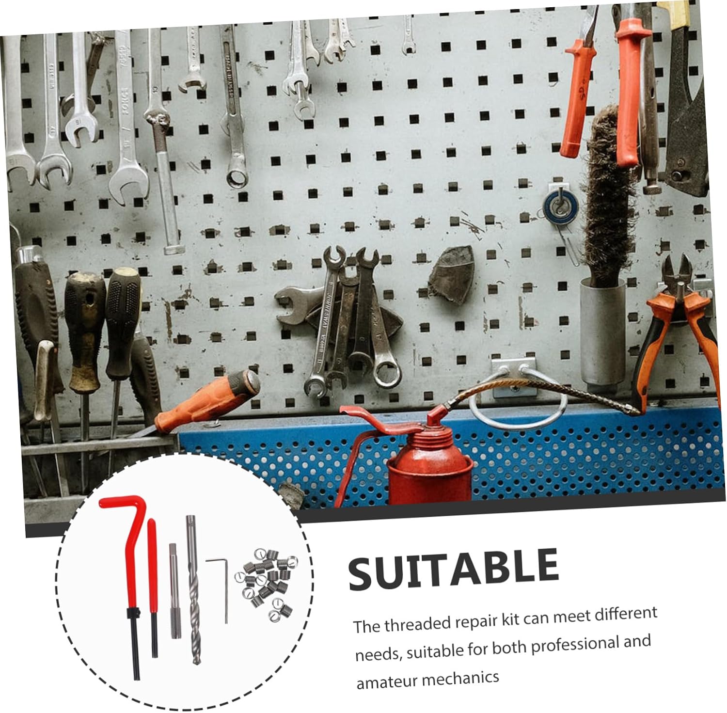 MAGICLULU 1 Set Thread Repair Kit Durable Threaded Insert Installation Tool for Automotive Repair for Professionals and Enthusiasts