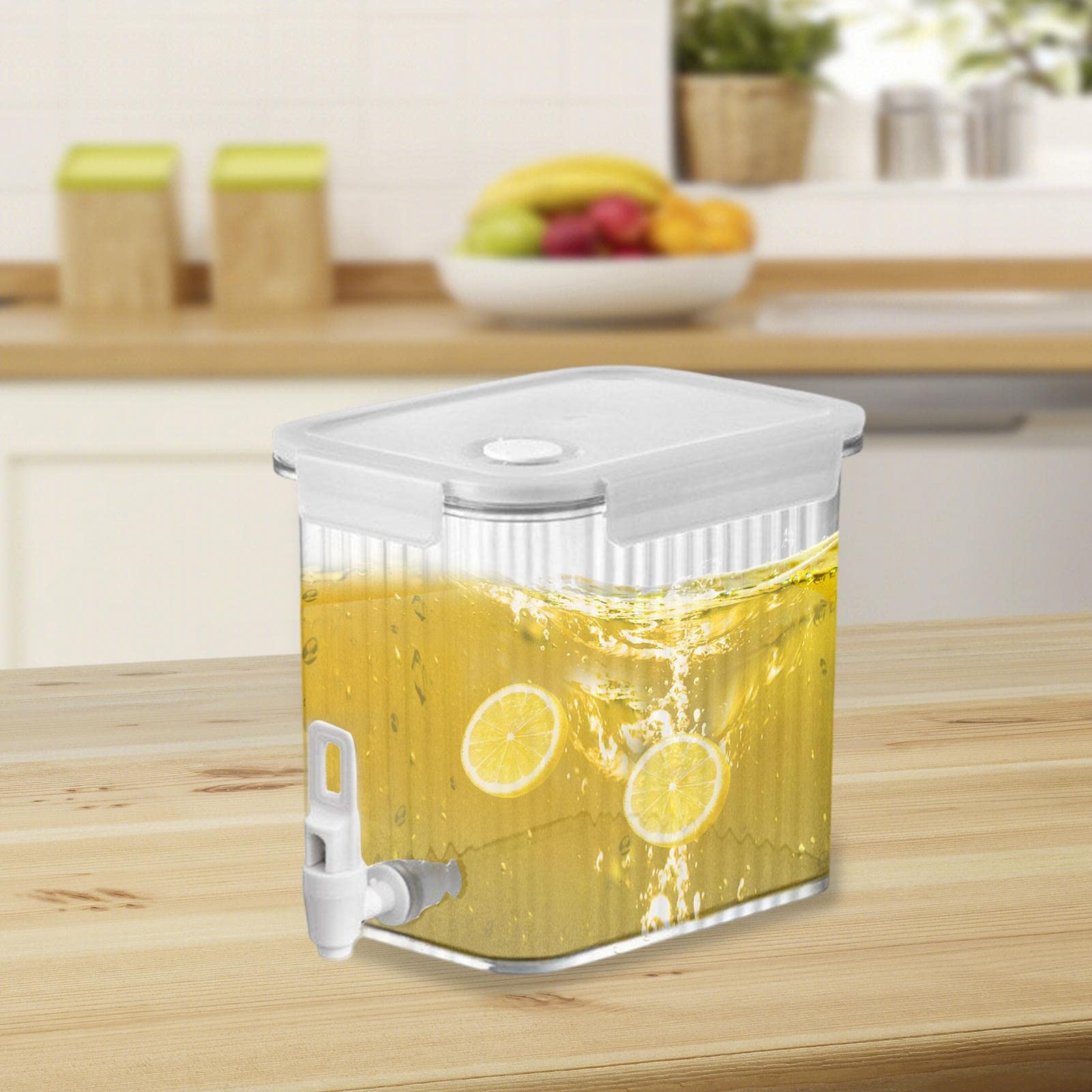 Drink Dispenser,Food Grade Iced Lemonade Juice Containers Juice Dispenser Water Dispenser Cold Water Pitcher With Faucet,0.66/0.92 Gallon,Leakproof Beverage Dispenser With Spigot And Lid