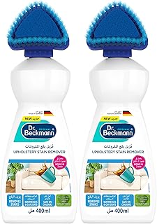 Dr. Beckmann 2 in 1 Upholstery Stain Remover with Soft Brush Suitable for Cloth Car Seats & Mattress-Removes Stains & Odours- OXY & Anti-Odour Formula-Made in Germany-400 ML * 2