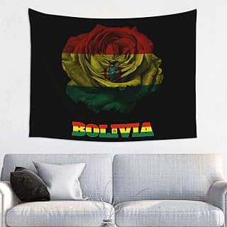 Tapestry Vintage Rose Bolivia Bolivian flag Poster Bedroom Wall Hanging 29x37 inches Funny Home Decor Tapestries for Living Room Dorm Party Decoration Backdrop