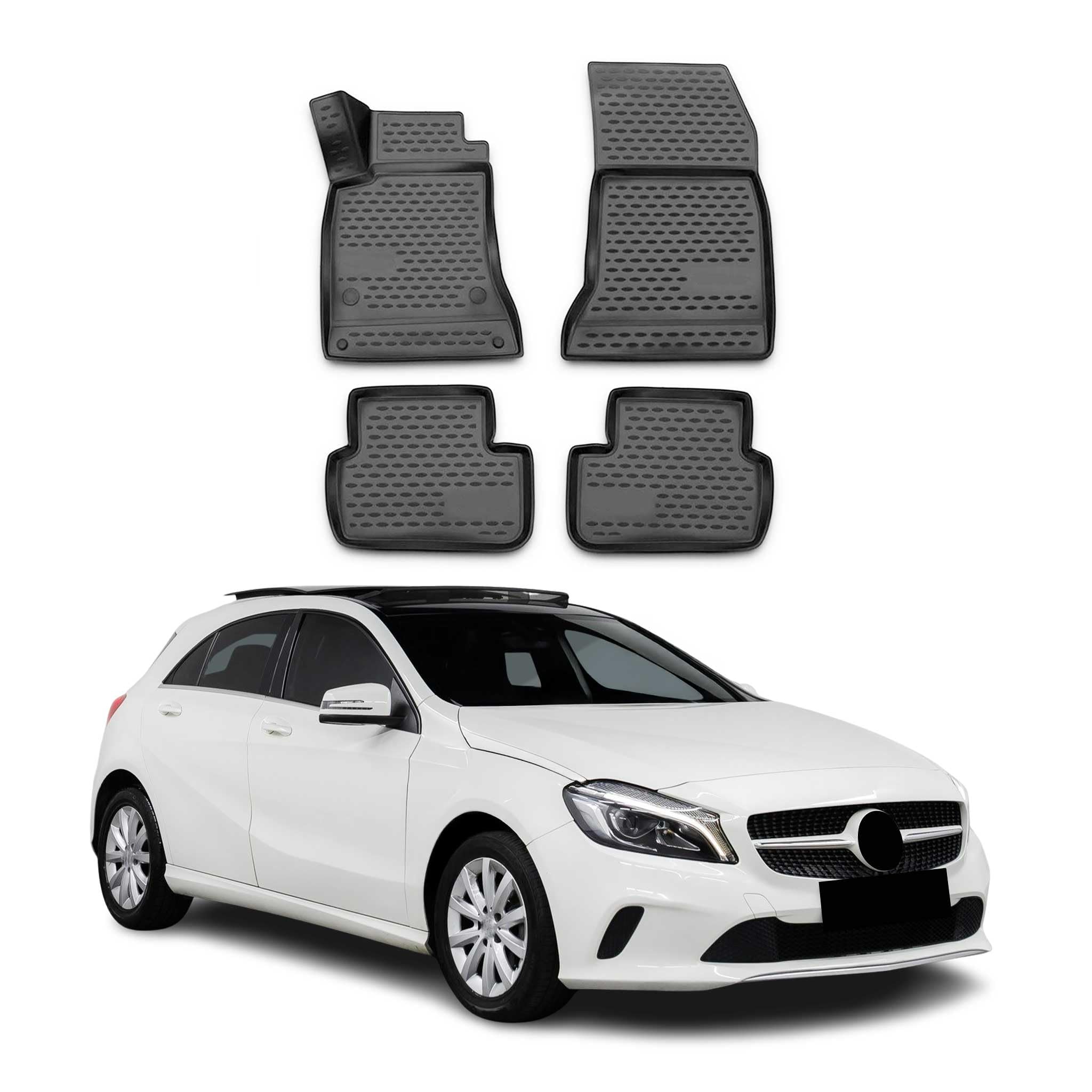 OMAC Dywaniki Gumowe Dywaniki Pasujące do Mercedes A Klasse W176 2012-2018 TPE Czarny 4X
