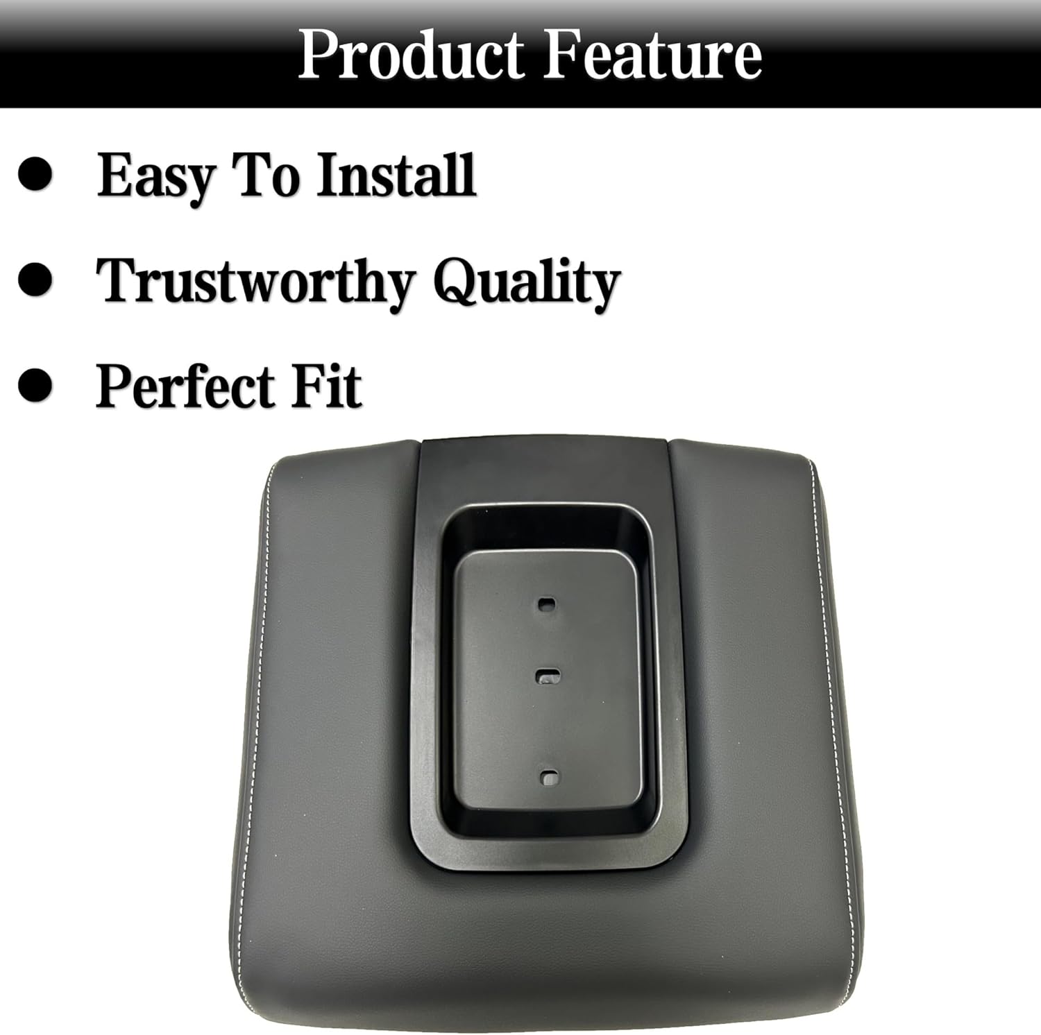 Front Seat Center Console Armrest Lid Black for Chevrolet Silverado Suburban Tahoe GMC Sierra Yukon Replace 22881398