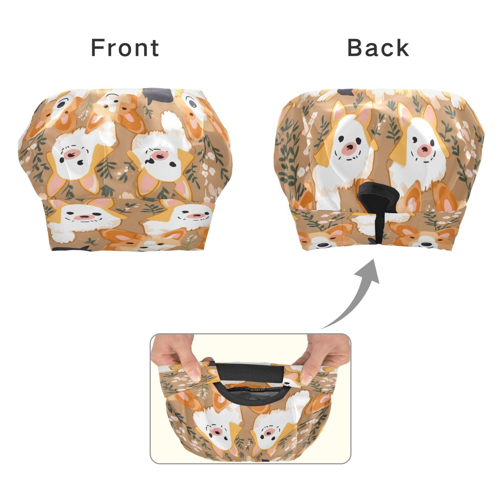 Bulletgxll Cute Dogs Kids Apron and Chef Hat Set Adjustable Bib Aprons with Pockets for Cooking Baking Painting