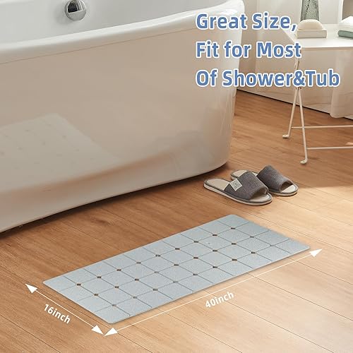 Miniatura 5 de Tapete de baño antideslizante de silicona suave, inodoro, grande, sin ventosas, para renovado, reglajado y texturizado, tapete de ducha