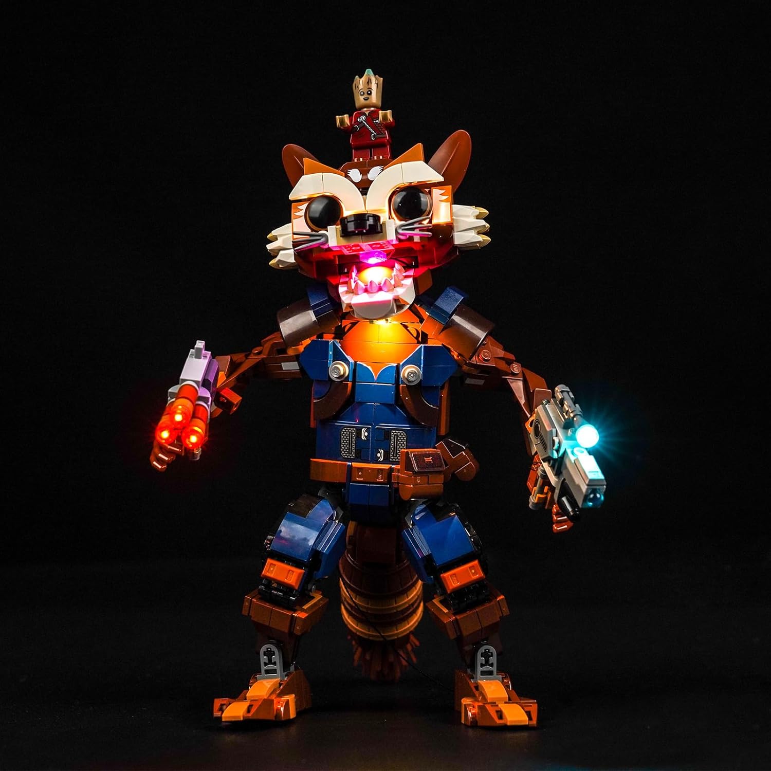 BrickBling LED Light Compatible with Lego Rocket & Baby Groot 76282, Creative Lighting Compatible with Lego Rocket Raccoon-No Model Included