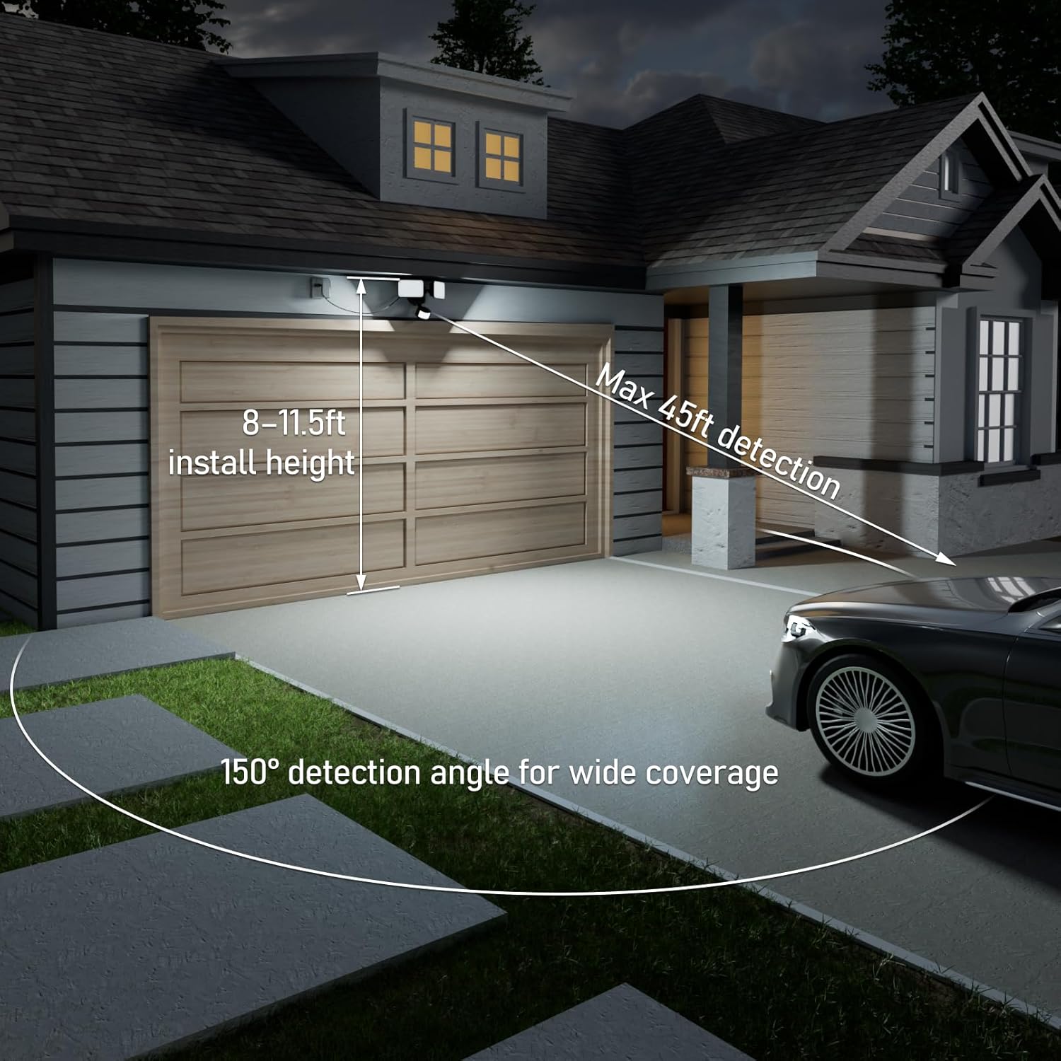 LEONLITE 25W 3CCT Plug in LED Security Light, Motion Sensor & Dusk to Dawn Flood Lights Outdoor, 3 Lighting Modes, Adjustable 2-Head, 3000K/4000K/5000K Selectable, ETL&FCC Listed, Bronze, Pack of 2