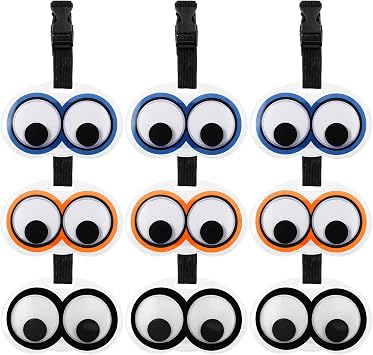 9 Pcs Cute Eyes Luggage Tags for Suitcase Funny Luggage Tags with Name Identification Labels for Travel Baggage LabelsMulticolor