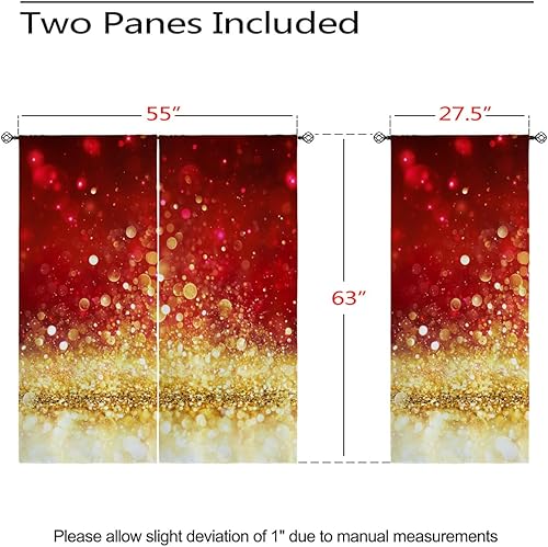 Miniatura 75 de Cortinas opacas de Navidad para niñas y niños, decoración del hogar, decoración navideña, árbol de acebo, estrella, Navidad, ojales, cortinas con