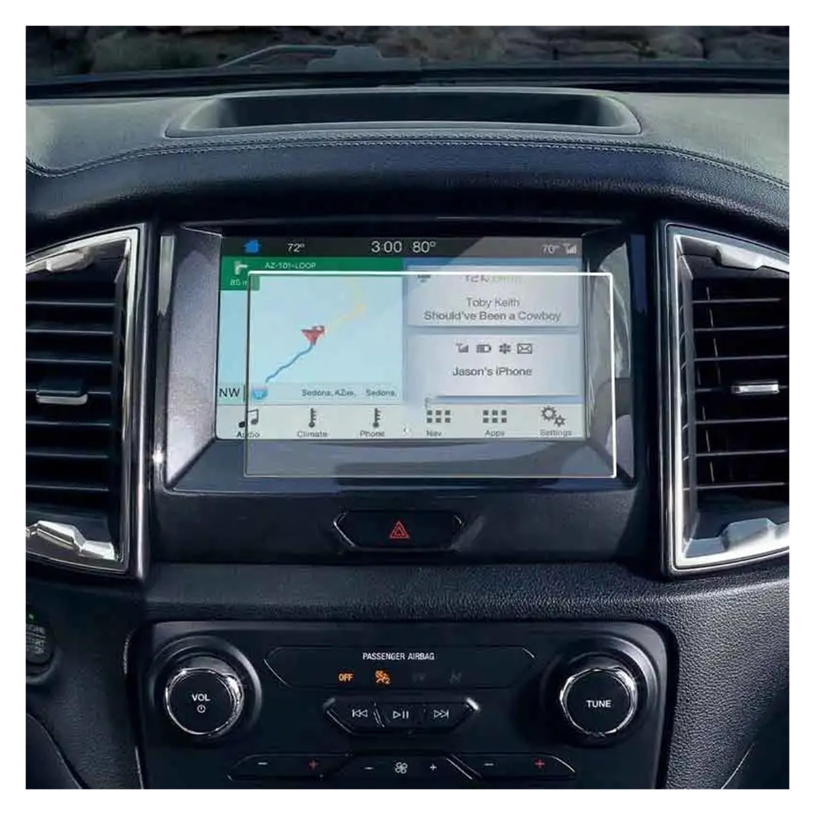 Osłona ekranu nawigacji samochodowej dla Ranger 2019 2020 2021 samochodowa nawigacja GPS ekran LCD szkło hartowane ochronne akcesoria odporne na zarysowania