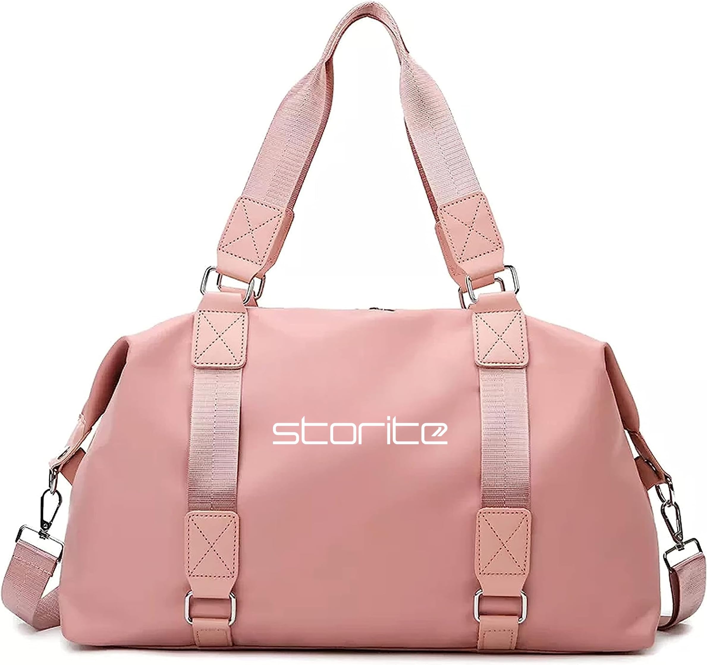 Weekender Travel Duffle Bag, Pink, 47x16x30 cm