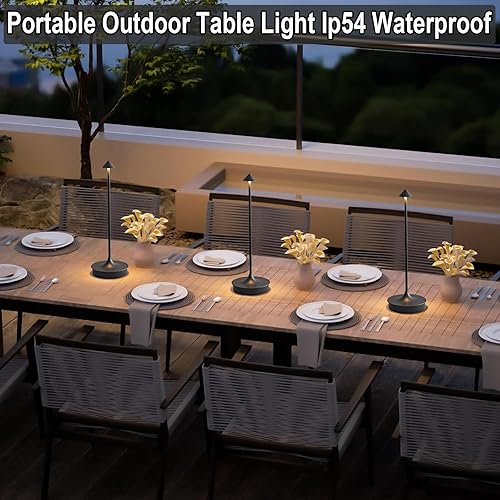 Miniatura 6 de Cordless Table Lamp Rechargeable LED Table Lamps Battery Operated 4000mAh Touch Dimmable Wireless Lamp Waterproof Portable Outdoor Table Light for