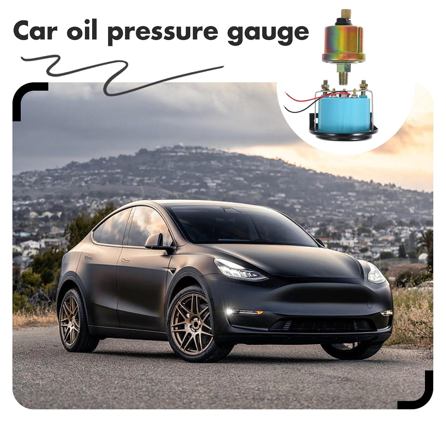 VALICLUD Automotive Oil Pressure Gauge High Accuracy Iron Abs Car Oil Press Easy Installation for Engine Pressure Monitoring