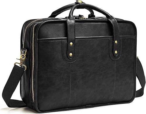 Maletines de cuero para hombres 15.6 pulgadas bolsa de computadora de negocios bolsa de computadora portátil para hombres
