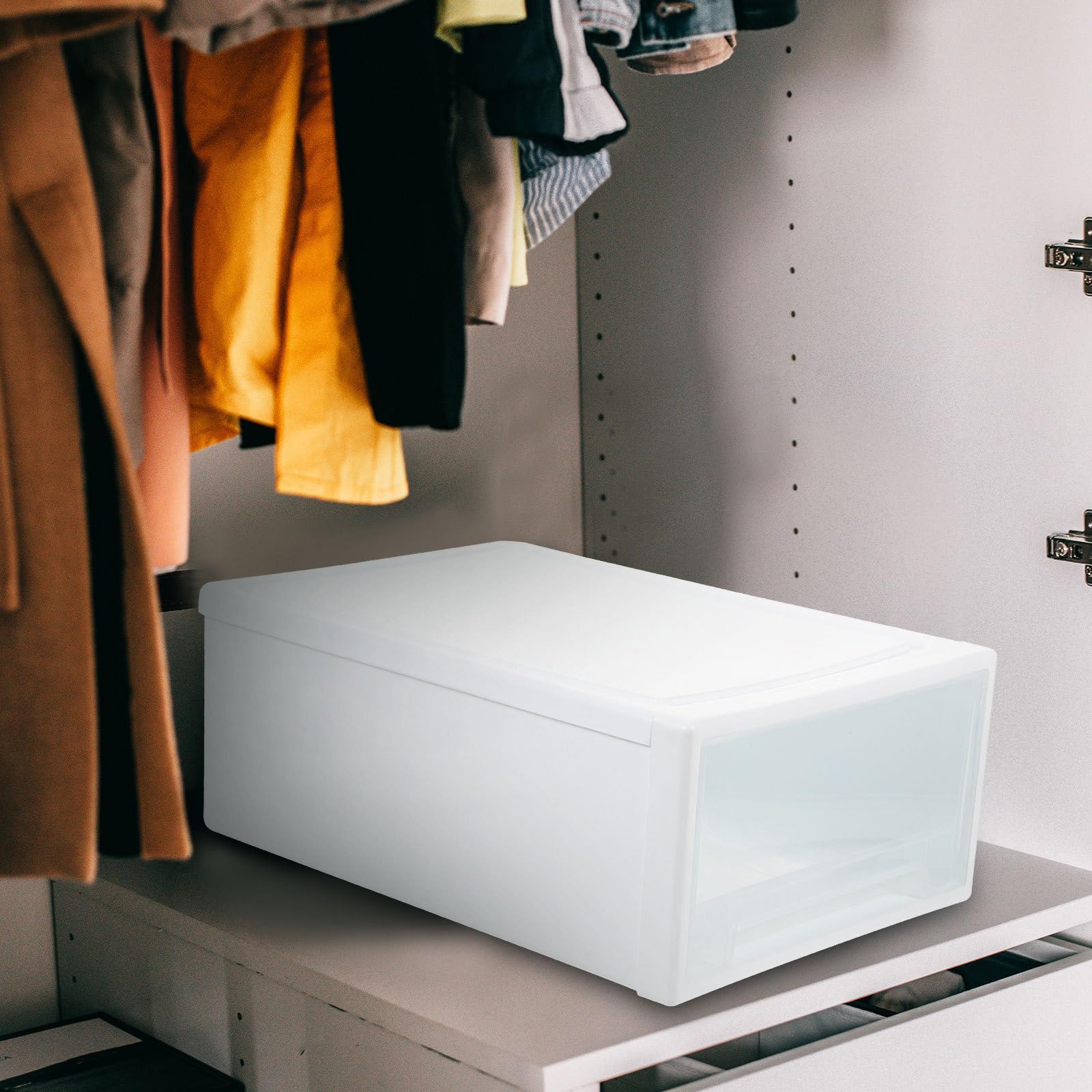 Alipis 1 Stück Schubladen Aufbewahrungsbox aus Atmungsaktivem Kunststoff Großer Organizer für Unterwäsche Socken Bhs und Accessoires Weiß 13l Aufbewahrung für Schlafzimmer und Schrank