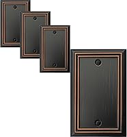 Vista 13 de Cubierta de Interruptor de Luz Doble Toggle/Decorador Individual Placa de Pared de Metal Adler, Paquete de 2 Bronce Envejecido 3 Gang, Cubierta