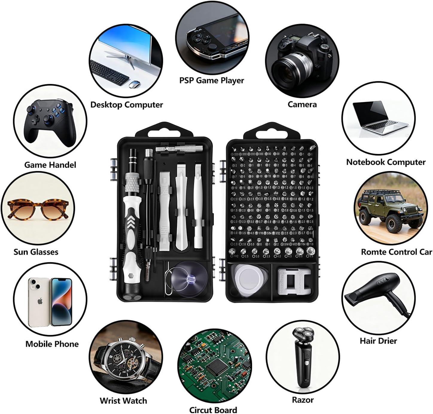 115-in-1 Precision Screwdriver Set Mini Portable Repair Tool Kit for Electronics Eyeglasses Ideal Mens Gift