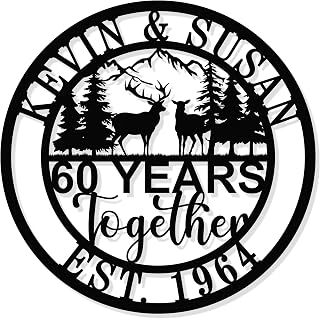 Personalized 50th Wedding Anniversary Metal Gifts,Custom Metal Name Sign,Best 60th/50th/40th/30th/25th/20th/10/5 Anniversary Present for Couple Parent Women Mom Husband Wife