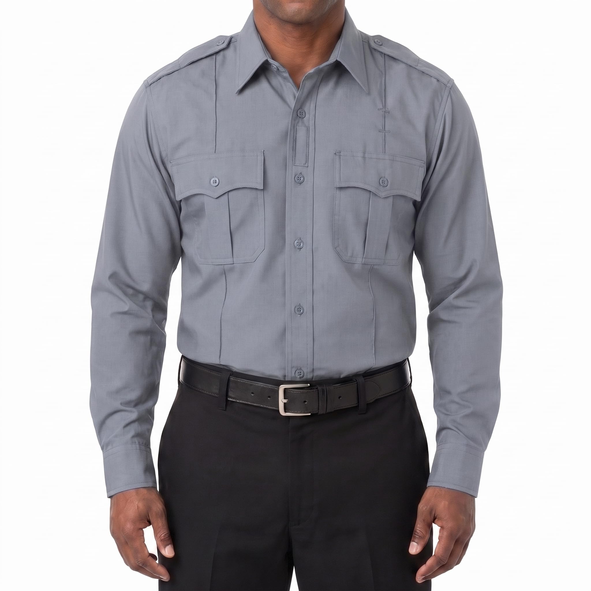 First Class 100% Polyester Short &amp; Long Sleeve Zippered Uniform Shirt 4 Pocket Hidden, Law Enforcement BDU Zipper Closure.