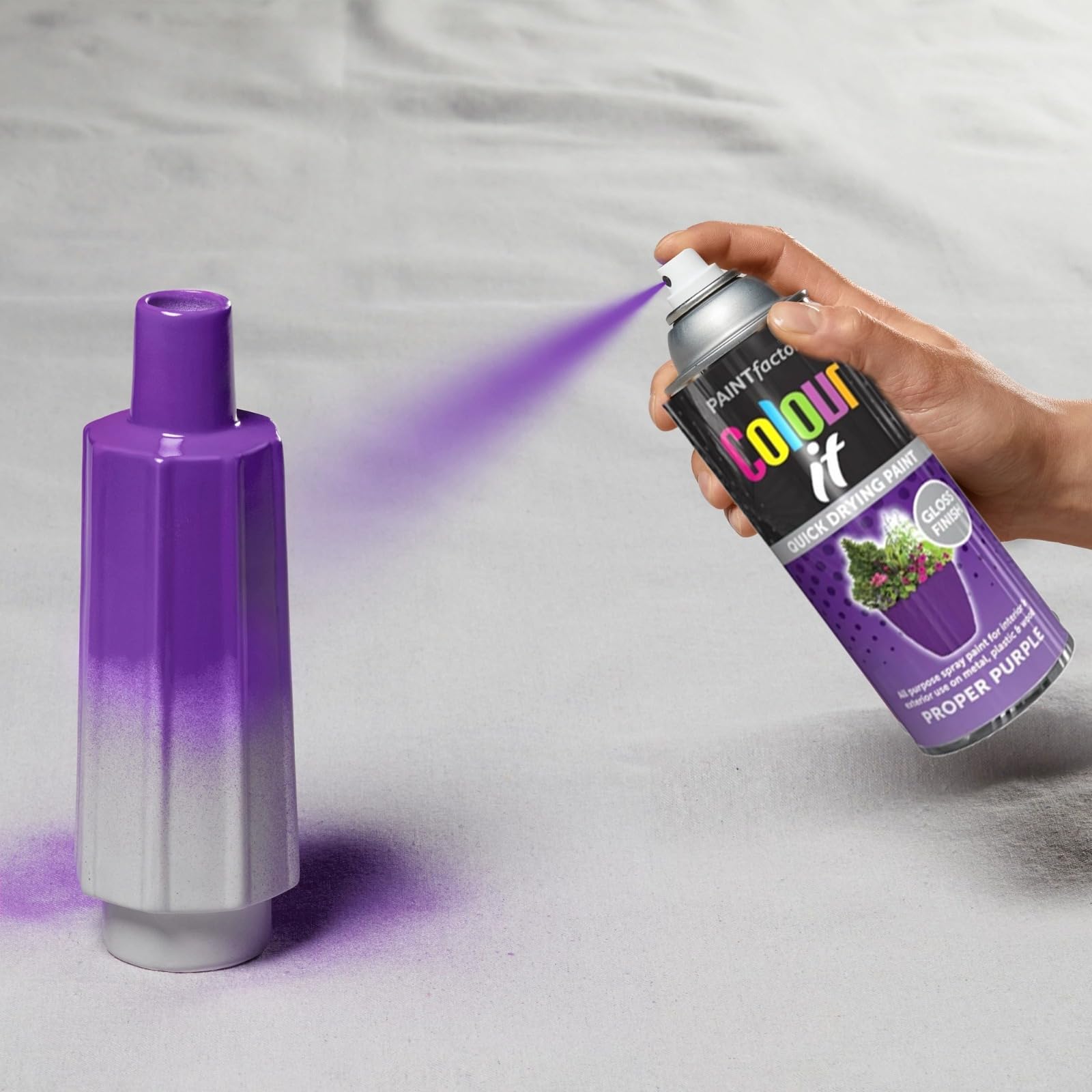 1 X All Purpose Proper Purple Aerosol Spray Paint 400ml / 1x Pair Of