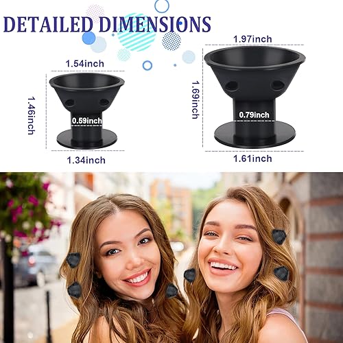 Miniatura 2 de JULBEAR 60 rodillos mágicos de cabello azul marino sin calor, con 2 peines, incluye 30 rizadores grandes durante la noche, 30 rizadores de silicona