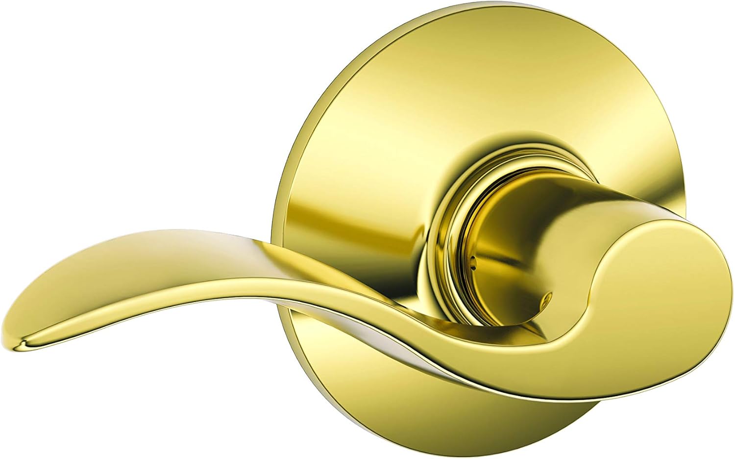 SCHLAGE Accent Hall and Closet Lever, Bright Brass (F10 ACC 505)