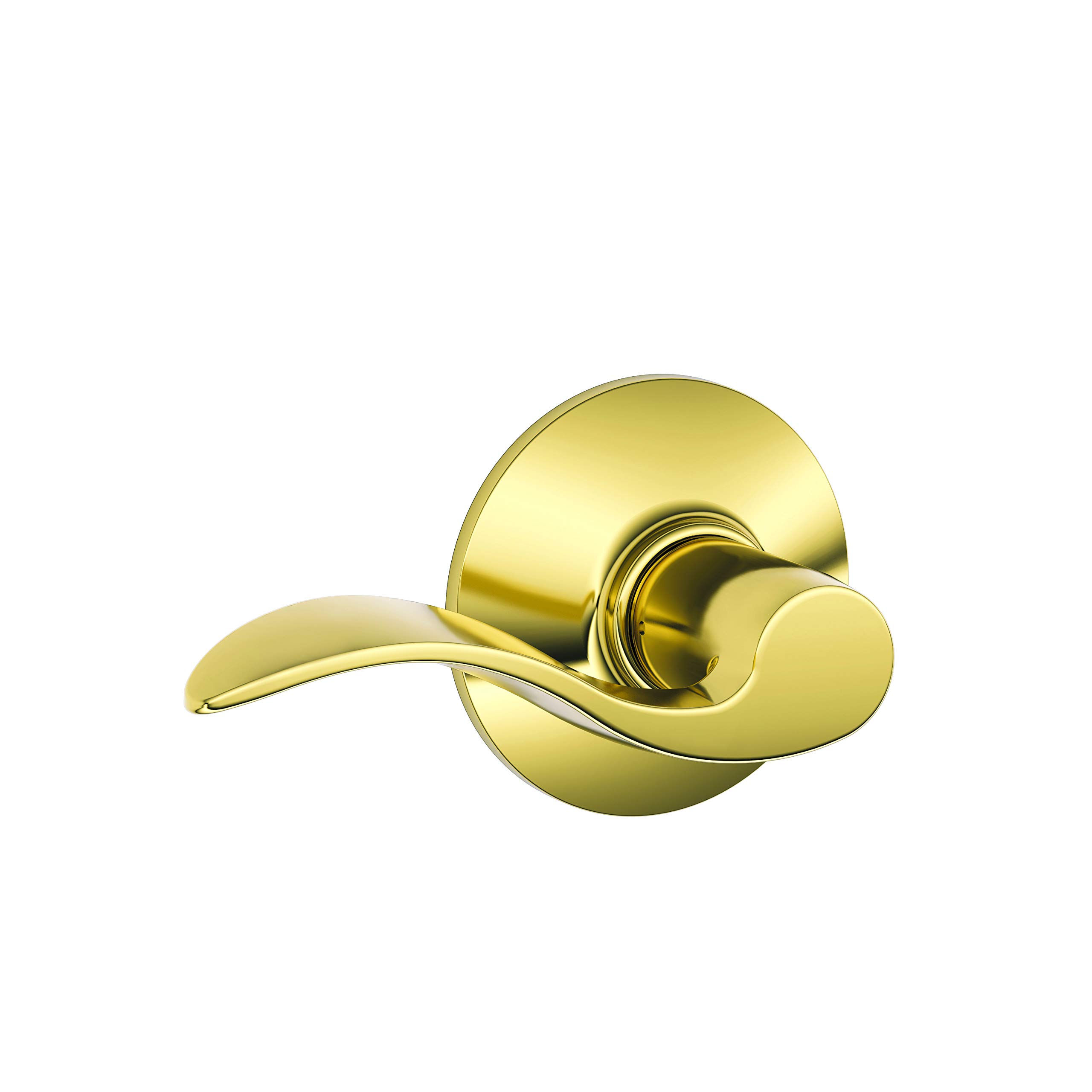 SCHLAGE Accent Hall and Closet Lever, Bright Brass (F10 ACC 505)