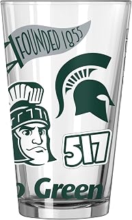 Logo Brands NCAA 16 oz Pint Glass - Durable Glass With Bold Team Color– Chip-Resistant Rim Drinkware For Fans, Tailgates, Home Bars & Everyday Use