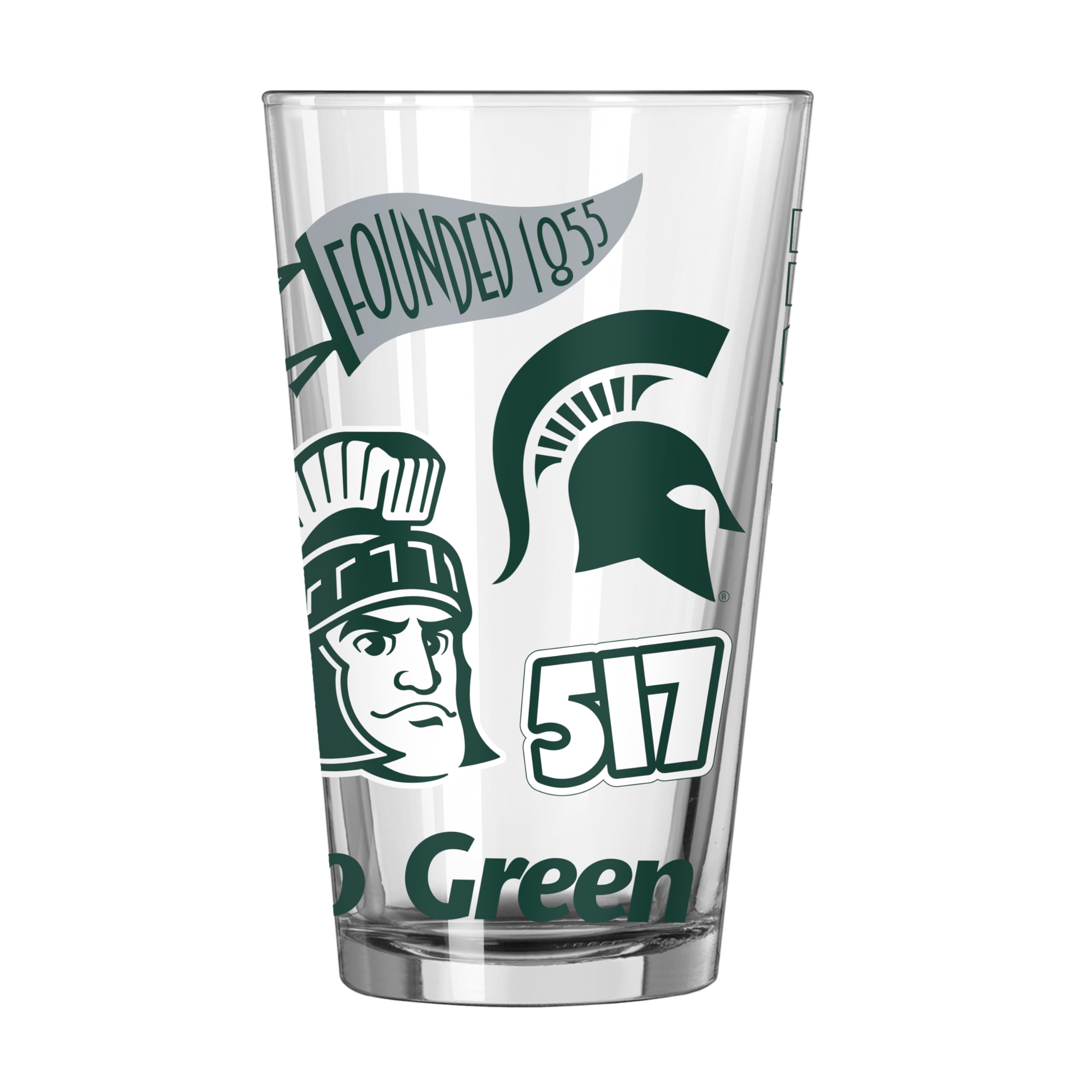 Logo Brands NCAA 16 oz Pint Glass - Durable Glass With Bold Team Color– Chip-Resistant Rim Drinkware For Fans, Tailgates, Home Bars &amp; Everyday Use