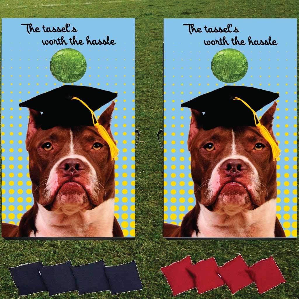 VictoryStore Graduation Bag Toss Game – Graduation Cornhole, 24x36 Inches, Carrying Straps, 2 Board and 8 Bags Included