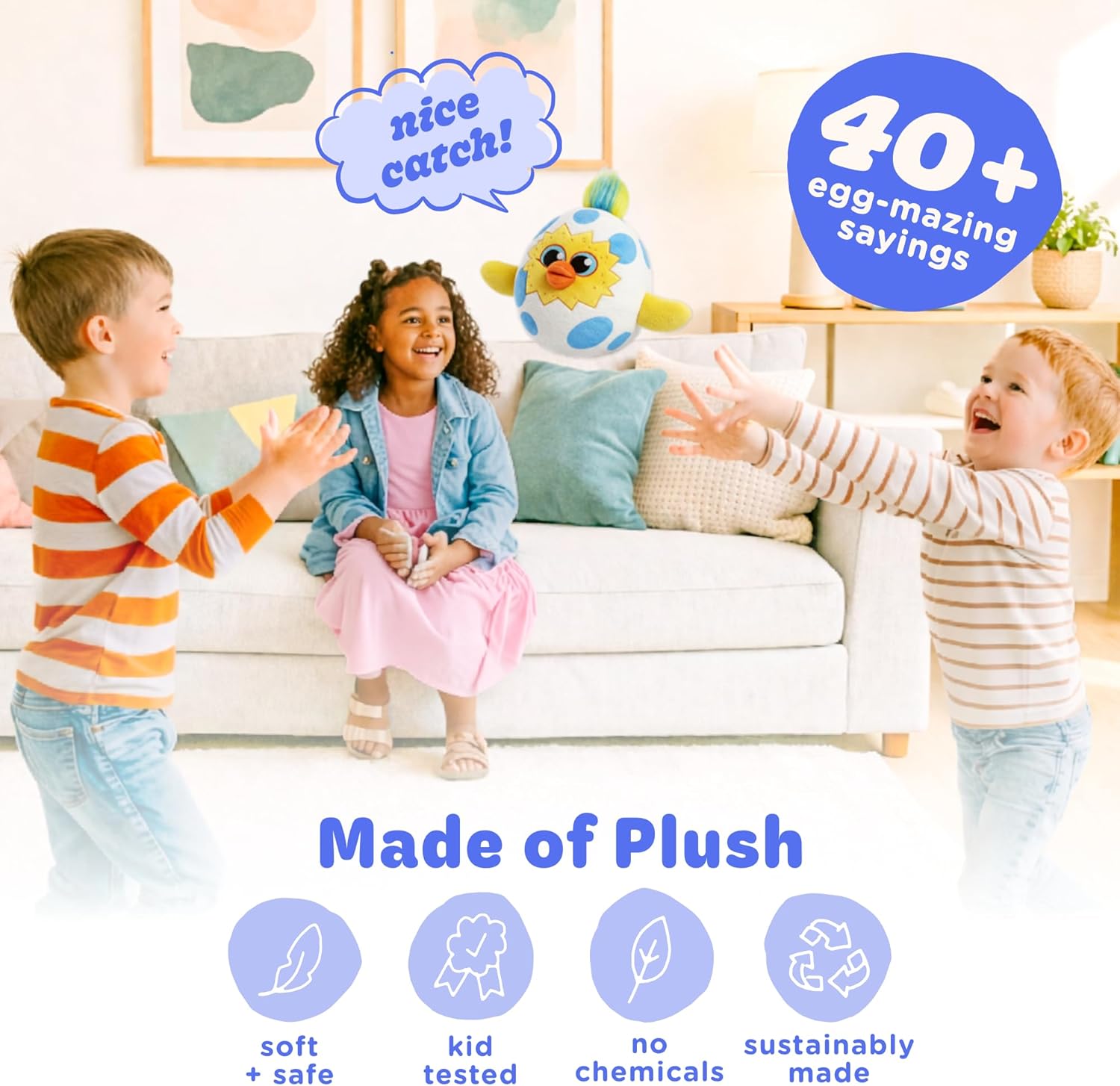 Move2Play, Easter Egg Toss Kids Game | Easter Basket Stuffer & Gift for Kids Ages 3-8+ | Hilarious Indoor/Outdoor Game | Fun Easter Toy for Toddlers, Boys & Girls
