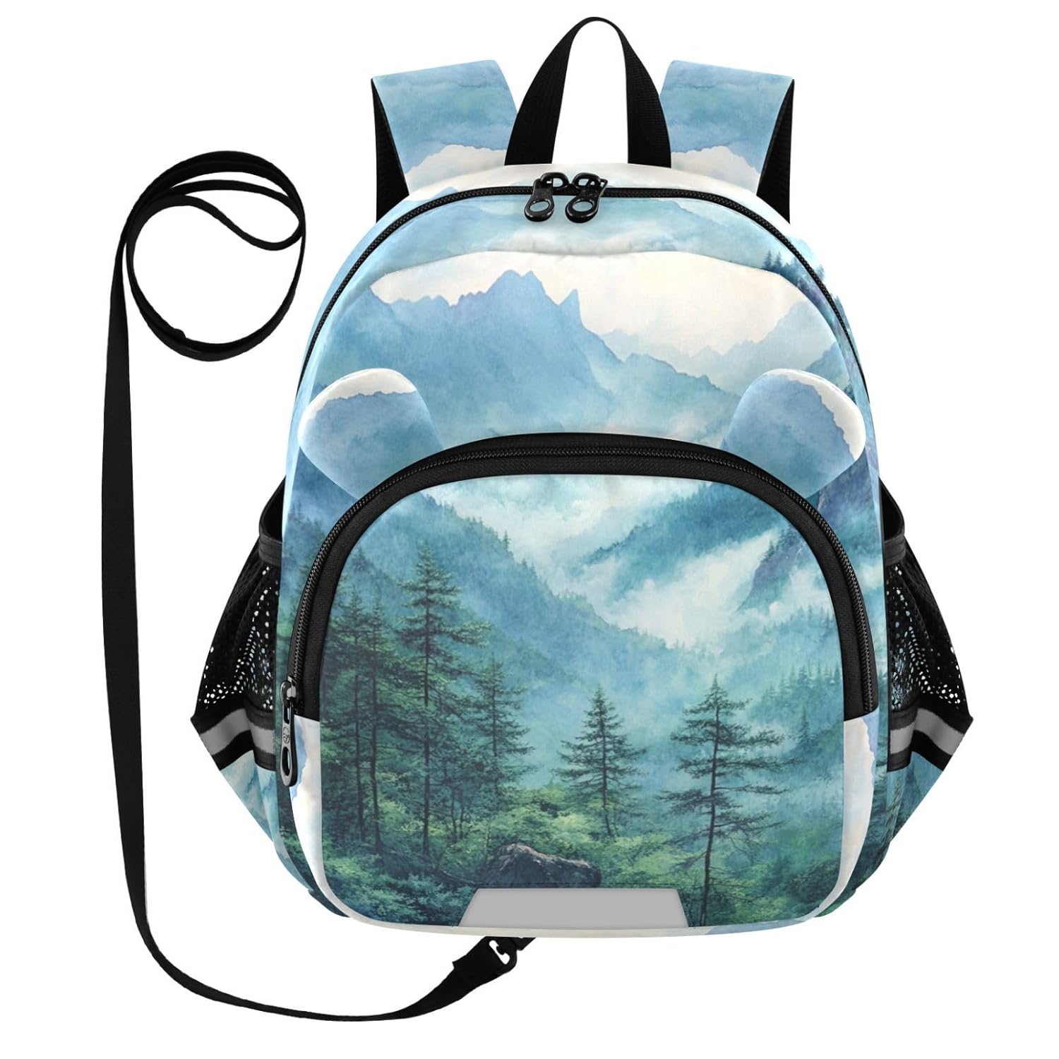 Mountain Fir Trees Toddler Harness Backpack for Boys Girls 3-6 Years Kids Backpack with Anti Lost Safety Leash Child Leash Backpack for Preschool Walking Travel