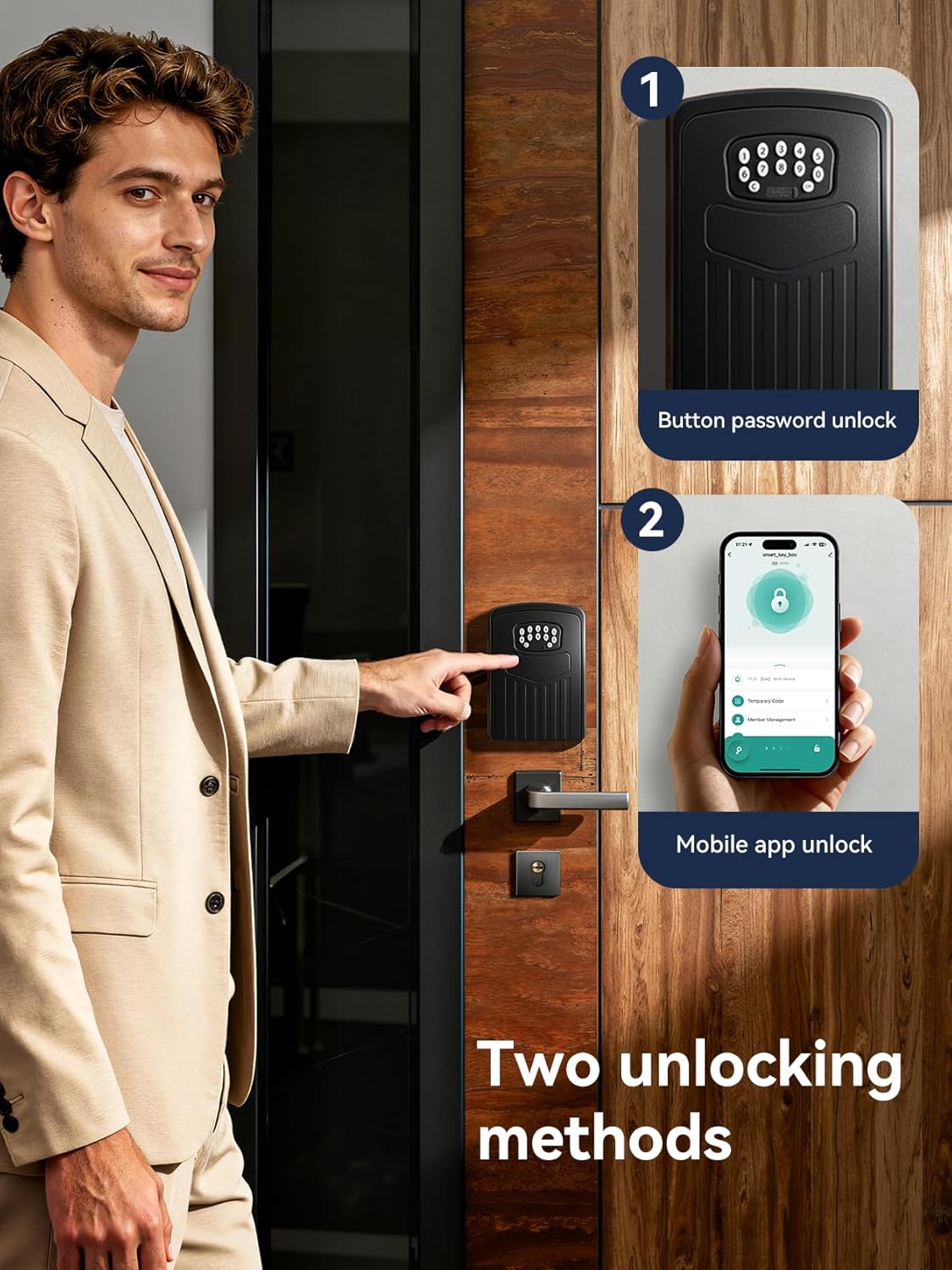 NexusLab Bluetooth Key Lock Box, Large Capacity Metal Key Safe with Doodle & App Control, Anti-Theft Password-Protected Key Storage for Home/Office/Outdoor 3 71CcOF6TluL. AC SL1500