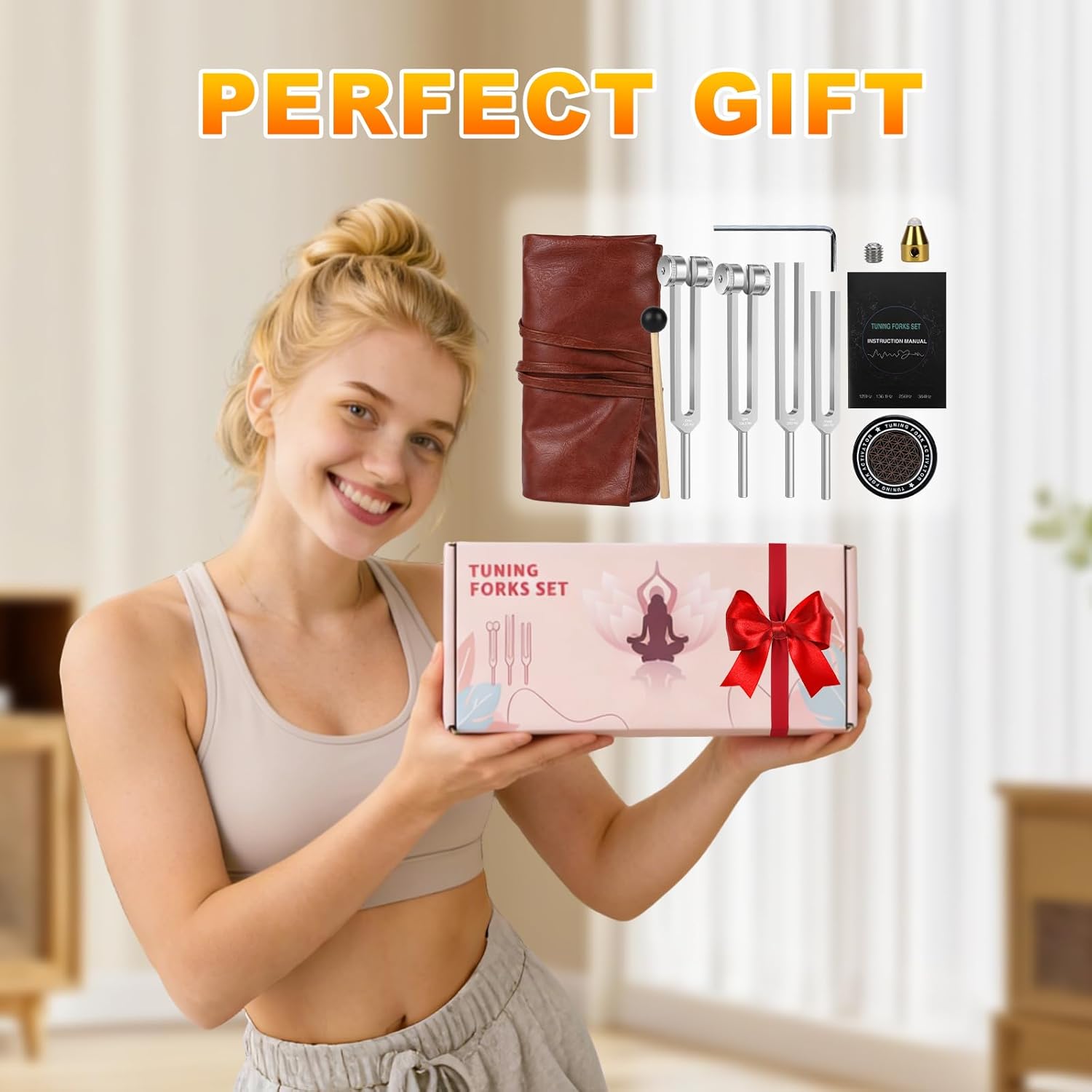 Tuning Forks for Healing Set – 128Hz, 136.1Hz, 256Hz, 384Hz Resonance Sound Healing Instruments, Harmony & Pure Frequency Sound Therapy, Chakra & Frequency Healing, Weighted Medical Grade Tool