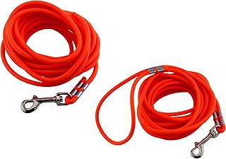 LENNIE Wasserfeste Schleppleine für kleine Hunde, Made in Germany, Easycare rund, 5m 10m 15m Hundeleine ohne Handschlaufe, Neon-Orange [Ø 6mm (bis 15kg), 10m]