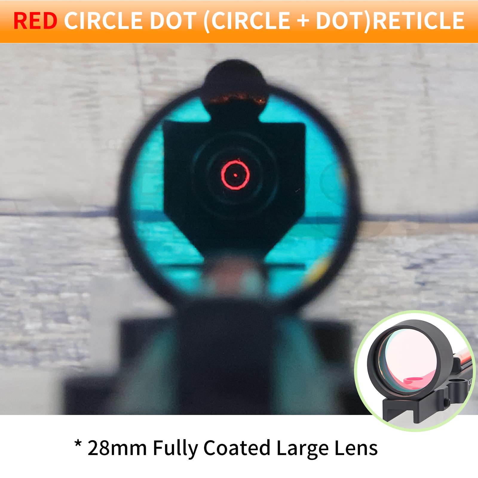 Mirino a punti rossi o verdi 3 MOA Circle Dot Sight fibra ottica leggero 10mm Rib Rail slide