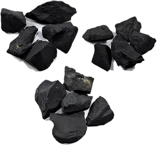Miniatura 2 de HQRP Shungita negra careliana áspera, minerales crudos, piedra de agua, especímenes de cristal natural de Rusia, 10 unidades