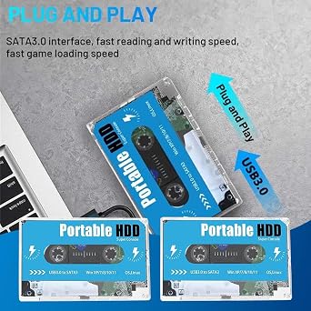 500G HDD External Hard Drive with 100,000 Retro Games, Batocera 33 Gaming System, Retro Disk Game Console, 2024 Ultimate Retro Game Console Supports 70 Simulator