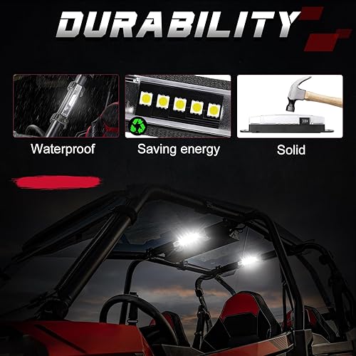Miniatura 4 de OFFROADTOWN UTV - Luz interior universal para montaje en barra enrollable, luz LED, luz cúpula, luz enrollable para uso general, luz envolvente para