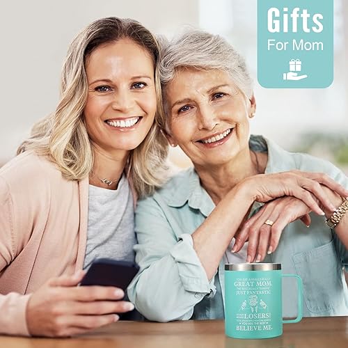 Miniatura 6 de NOWWISH Regalos para el día de la madre para mamá de hija e hijo, taza de café con texto en inglés "You're A Really Great Mom", regalos de