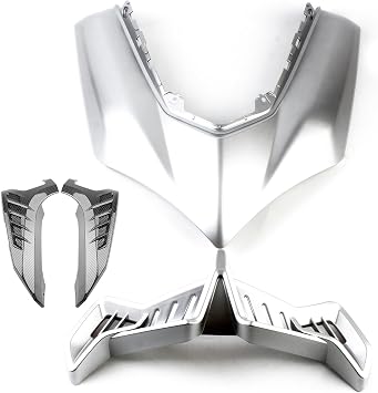 Motorcycle Side Wind Wing Side Combo Set for NMAX 155 2017-2024 ABS Carbon Fiber Side Suite Front Fairing Panel SuiteSilver