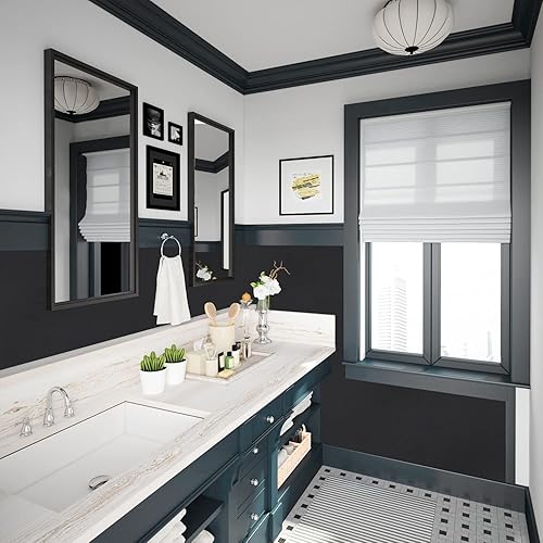 Miniatura 5 de Papel de contacto negro – Papel tapiz de 15.7 x 200 pulgadas, papel tapiz negro mate, papel adhesivo decorativo autoadhesivo y extraíble para Mate