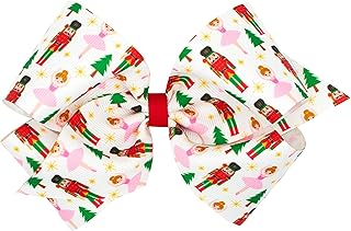 Wee Ones Girls Holiday-themed Christmas Nutcracker Grosgrain Hair Bow, Nutcracker, King