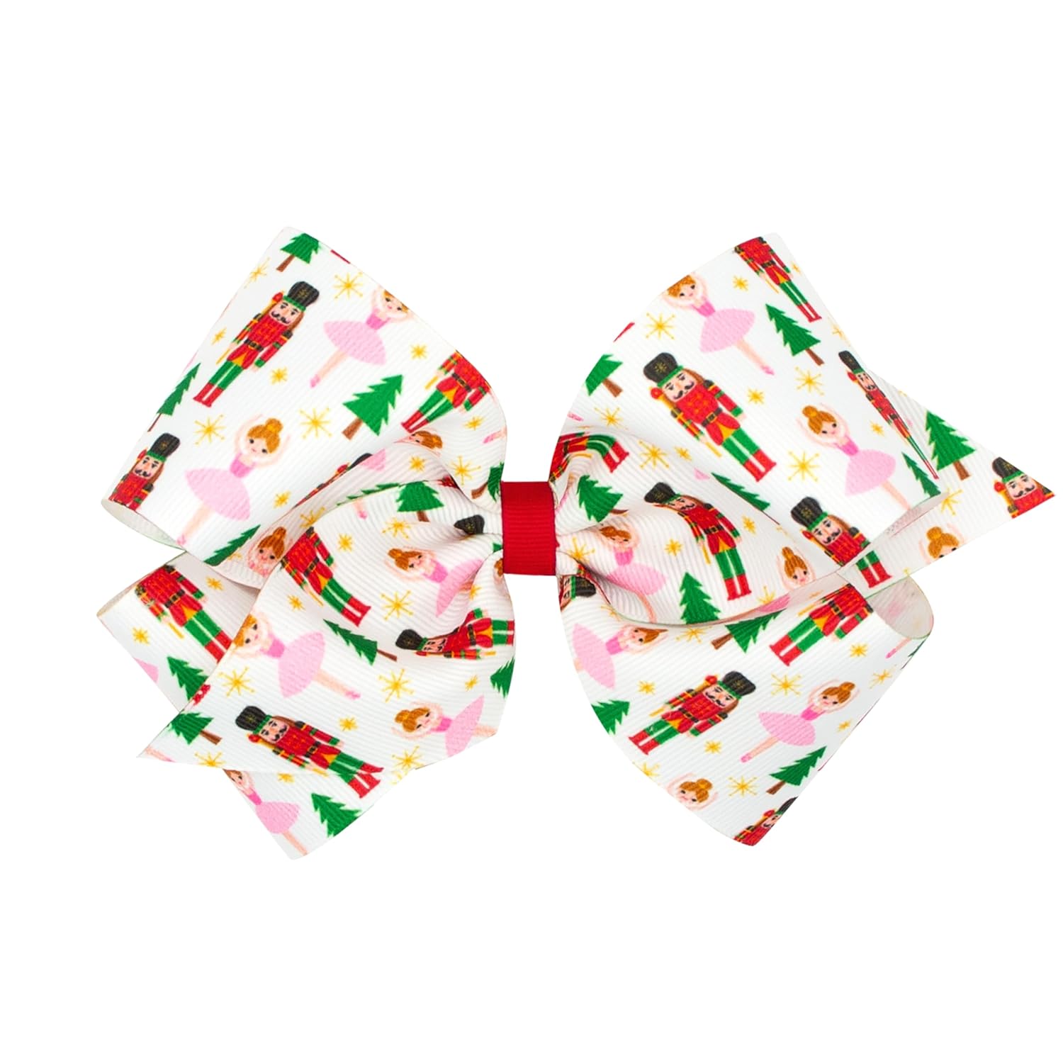 Wee Ones Girls Holiday-themed Christmas Nutcracker Grosgrain Hair Bow, Nutcracker, King King Nutcracker