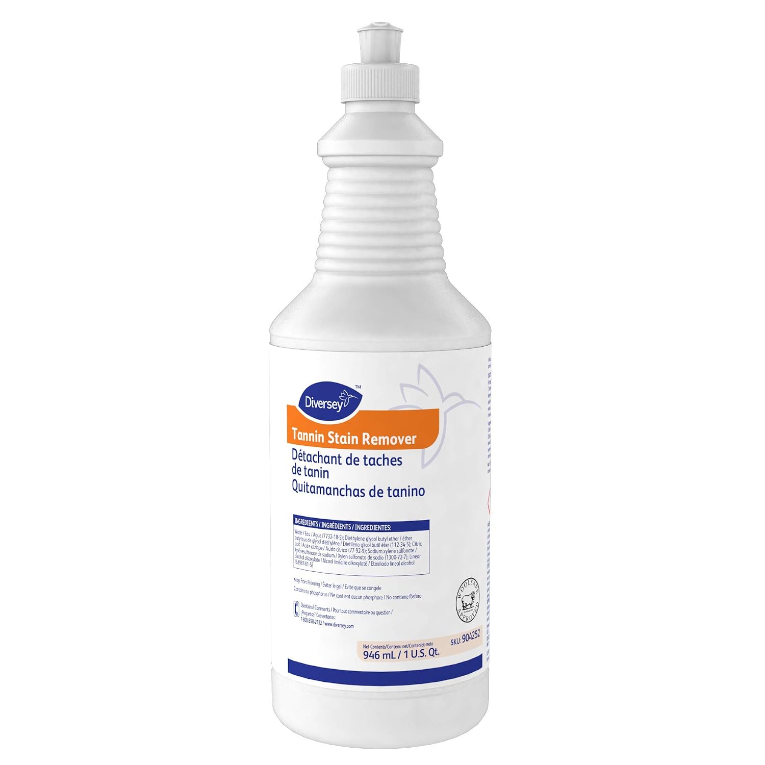 Diversey 904252 Tannin Stain Remover, Removes Coffee, Tea, Cola Soda Stains from Carpet, Fruity Scent, Ready-to-Use, 32-Ounce