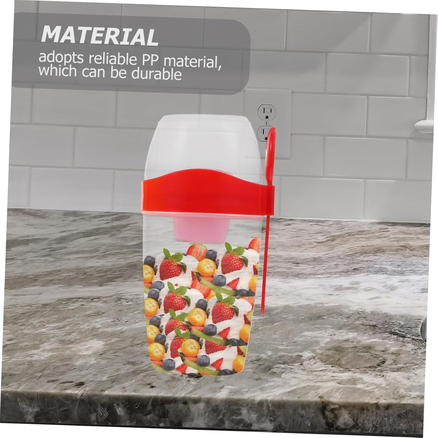 Portable Salad Cup Lid and Spoon 2pcs Double Layer Container for Breakfast and Salad Travel-Friendly for-the-Go Meals