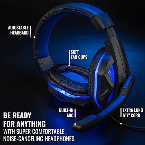 Miniatura 4 de Ritz Gear Kit de accesorios para juegos (azul) Paquete de retroiluminación LED 4 en 1 Combo de PC con teclado multimedia, mouse óptico, alfombrilla