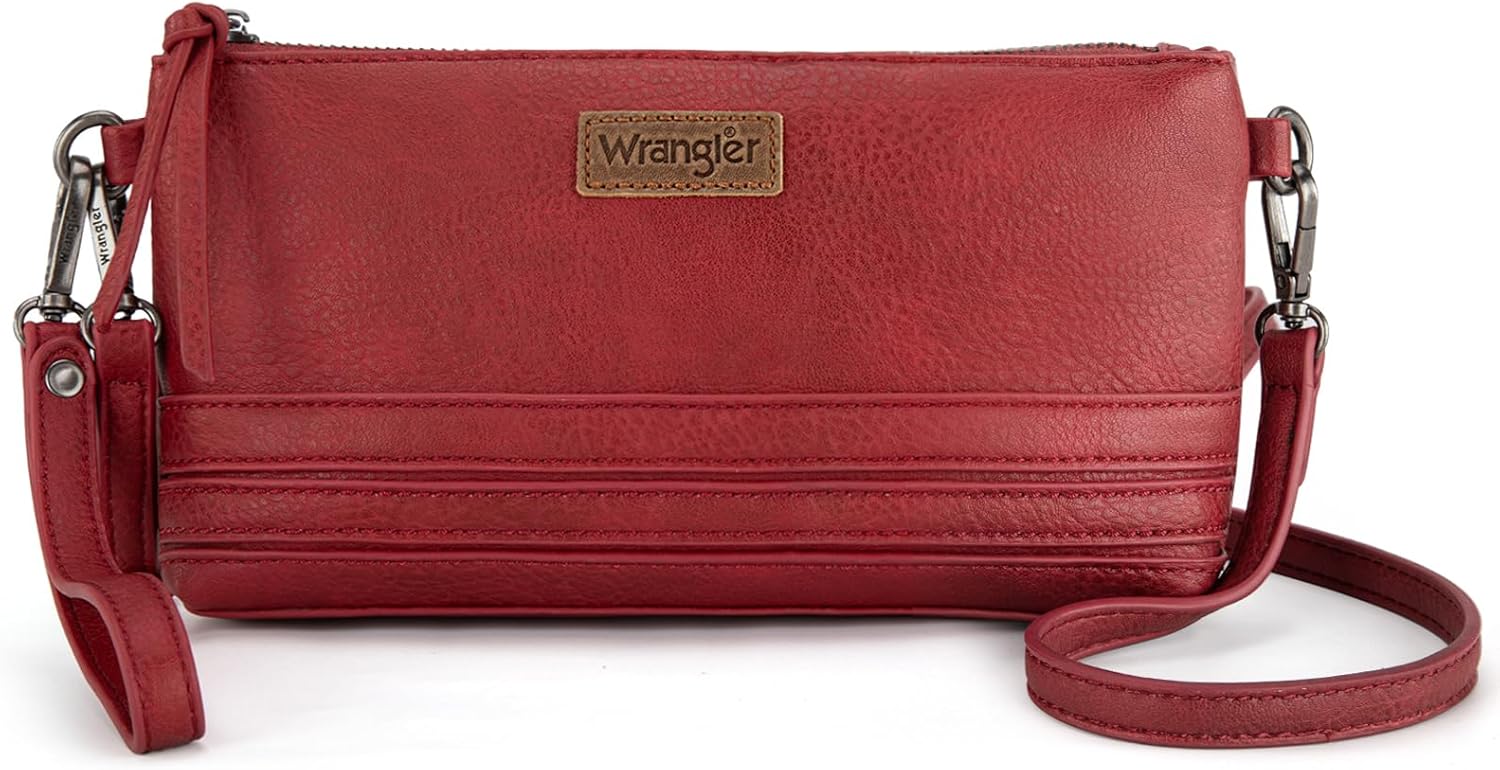 Wrangler Wristlet Wallet for Women, Zipper Wallet with Card Slots, Small Crossbody Wallet with Wrist Strap